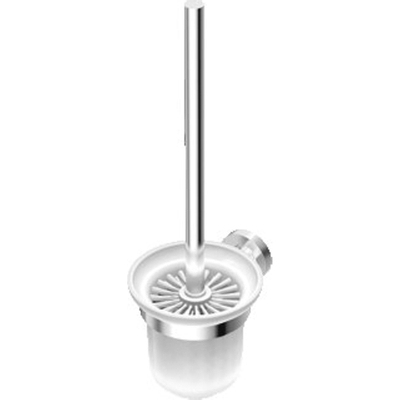 Ideal Standard Iom Porte-balai WC mural avec coupelle en verre mat chrome mat