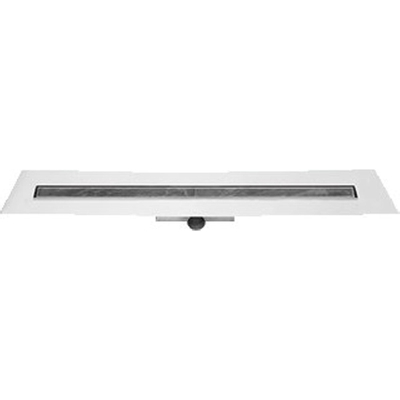 Easy Drain Compact 30 FF Caniveau de douche à carreler 140cm avec plaque simple siphon 30mm profondeur à encastrer 73mm évacuation latérale Inox