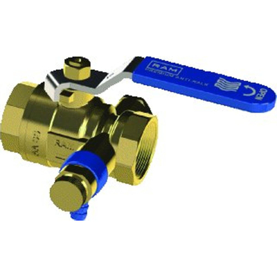 Raminex s28 premium vanne a bille anti-calcaire avec dispositif de vidange laiton incl. dispositif de vidange dr.bi. 3/4 x3/4 dn20 kiwa