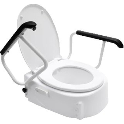 Handicare Linido réhausseur de toilette avec accoudoirs et abattant (augmente la hauteur d''assise de 85, 125 ou 165 mm)