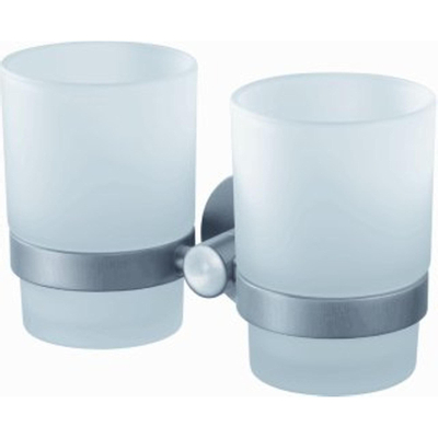 Haceka Kosmos Dubbele Bekerhouder - glas - mat chroom