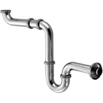 Kludi Siphon 1.1/4inch avec rosace y compris tube mural Laiton Chrome