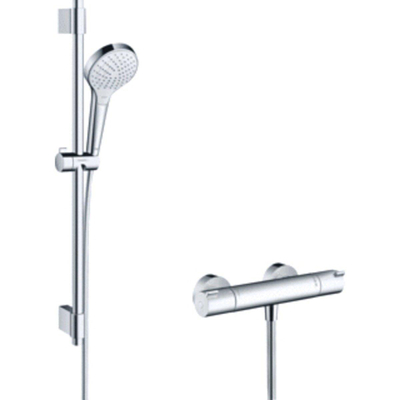 Hansgrohe Croma select s Douchesysteem - met Ecostat - 1001 CL douchekraan - thermostatisch - 72cm renovatiesetch - thermostaat - chroom