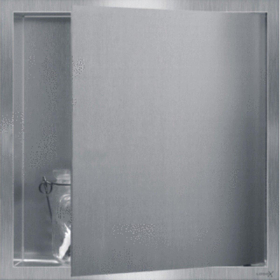 Looox BoX niche - 30x30x10cm - encastrée - avec porte - inox brossé