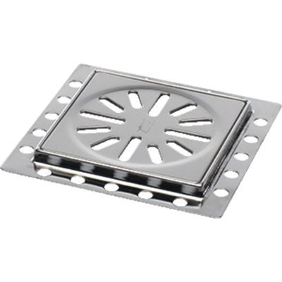 Aquaberg Siphon de rénovation avec grille en inox 10x10cm hauteur d''encastrement 8mm