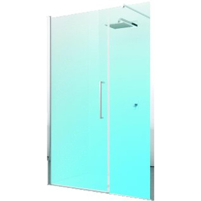 Novellini Young 2.0 GFL porte pivotante avec paroi fixe en ligne pour niche 117/121x200cm matchroom/transparent