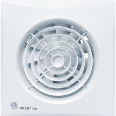 S&P SILENT 100 Ventilateur de douche/WC H15.8xL15.8cm 230V Blanc
