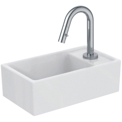 Ideal standard Tempo ensemble Lave-mains céramique 37x21cm trou de robinet droit blanc