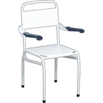 Handicare Linido chaise de douche hauteur d’assise 49cm avec accoudoirs relevables blanc