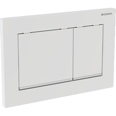 Geberit Omega30 Plaque de commande DF matière synthétique 21.2x14.2cm maniement dessus/en face Blanc/Chrome/blanc OUTLET