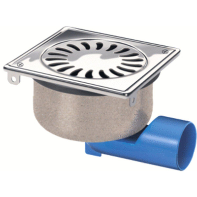 Van den Berg siphon de sol inox 146x146mm sortie latérale INOX