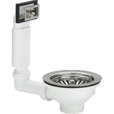 Viega évacuation d''évier et garniture de trop-plein 6/4 x1145mm avec bouchon panier pour trou 90mm inox