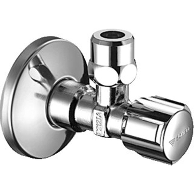Schell Comfort robinet d'arrêt d'angle avec rosace avec bouton Kiwa 3/8x10mm chrome
