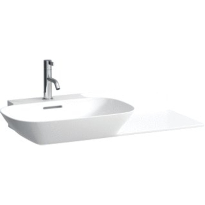 Laufen INO lavabo-meuble 45x90x12cm cuve à gauche. tablette à droite avec trop-plein SaphirKeramik lcc-blanc