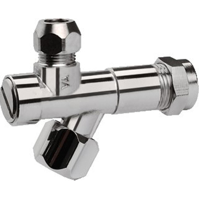 Raminex robinet d'arrêt d'angle chromé avec filtre 12x10mm à compression pour lavabo bidet et réservoir de chasse d'eau kiwa