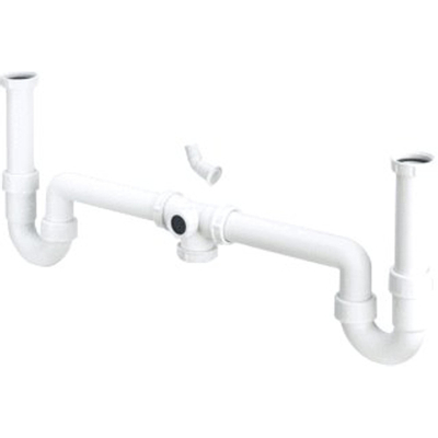Viega Raccord de vidage double avec 2 siphons 1 1/2x40 blanc