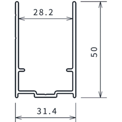 Novellini Young 2.0 profil de rallonge H=200cm chrome