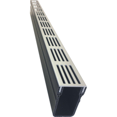 Aco Slimline sleufgoot inclusief designrooster 100cm voor tuinafwatering aluminium zwart