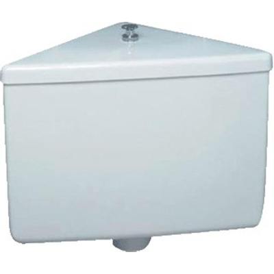 Rezi laaghangend reservoir - 49x26x33cm - spoelonderbreking - met stopkraan - wit