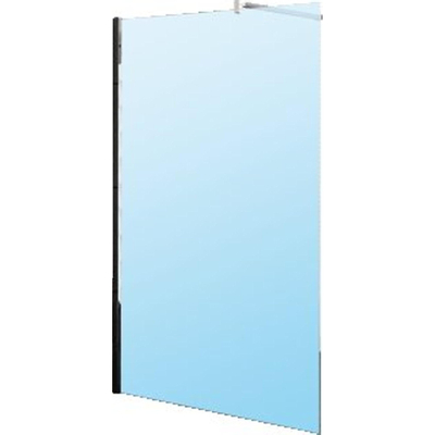 Novellini Kuadra paroi fixe h pour douche à l'italienne walk 2 107/110x200cm avec support mural 150cm profil chrome et verre clair