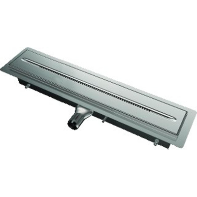Aco WTW ShowerDrain caniveau de douche acier inoxydable avec bride de sol 800mm raccordement à gauche profondeur d'encastrement 120mm kiwa
