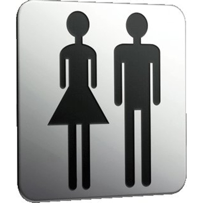 Emco System 2 plaque de porte "dames et messieurs" chrome