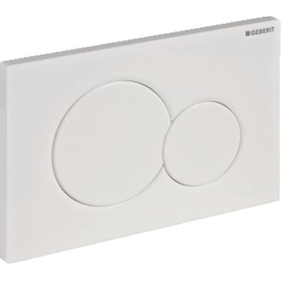 Geberit Sigma01 plaque de commande, double touche pour chasse d'eau avec commande frontale pour WC, dimensions 24,6 x 16,4 cm, blanc brillant