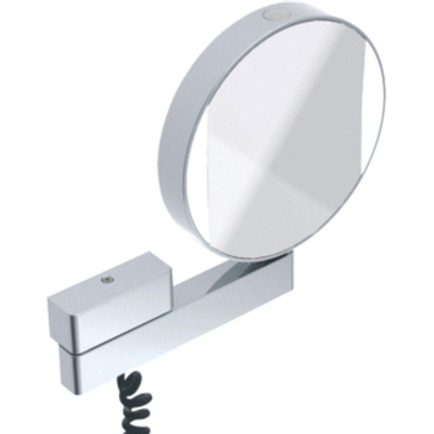 Emco Prime make-upspiegel – rond Ø20,2 cm – LED-verlichting – 3x en 7x vergrotend, spiraalsnoer – Chroom