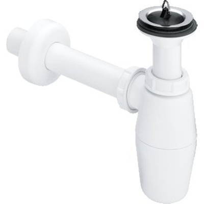 Viega siphon gobelet en plastique avec bonde, y compris rallonge de tube mural et rosace 5/4x25cm
