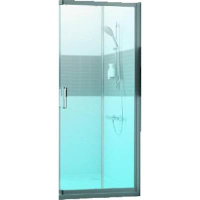 Huppe Classics 2 2 delig hoekinstap helft 80x190cm matzilver helder glas