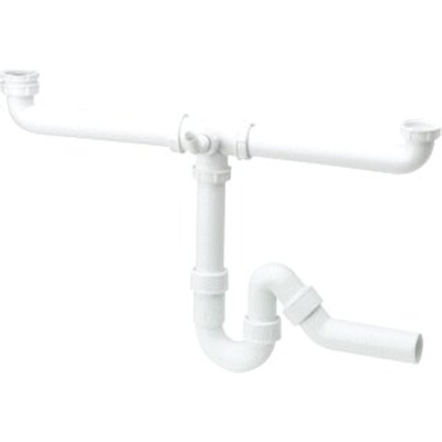 Viega hostaleen bonde double avec siphon 6/4 40mm centrique blanc