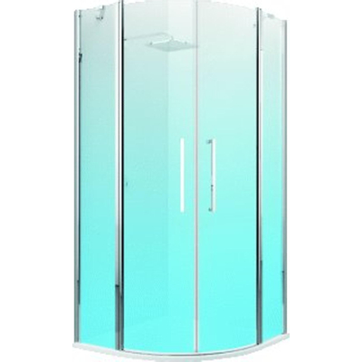 Novellini Young 2.0 r2 cabine de douche quart de cercle avec portes battantes et segments fixes 97.5/99.5x200cm match chrome/clair