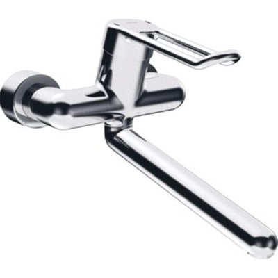 Hansa Hansamedipro robinet mural avec levier étrier de projection avec bec orientable 31,1 cm avec raccords encastrés fermables chrome