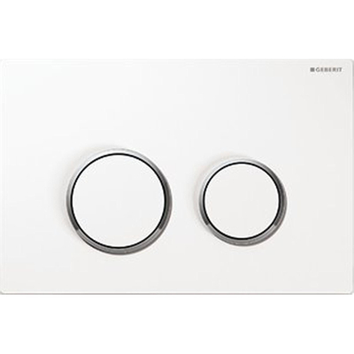 Geberit Omega20 bedieningplaat met dualflush frontbediening voor toilet/urinoir 21.2x14.2cm wit TWEEDEKANS