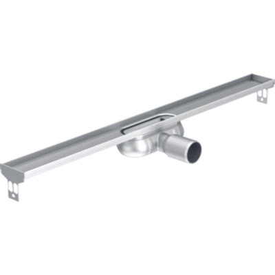 Aco ShowerDrain C caniveau de douche inox s. bride sans grille, 70mm large, garde d’odeur 25mm 685mm prof. d’encastrement 65mm av. sortie latérale