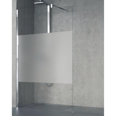 Novellini Giada paroi de douche à l'italienne H 110x195cm avec barre de fixation murale 100cm profil chrome mat et verre transparent