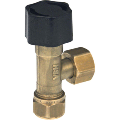 Vsh Robinet d''arrêt d''angle 3/8F x 12 mm à compression Laiton