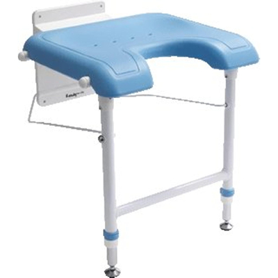 Handicare siège de douche rabattable avec pied de support blanc