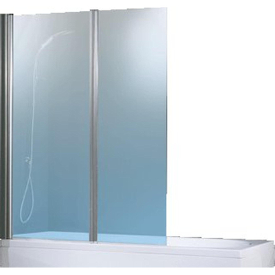 Novellini Aurora paroi de baignoire pliante 2 volets 120x150cm profil blanc et verre transparent