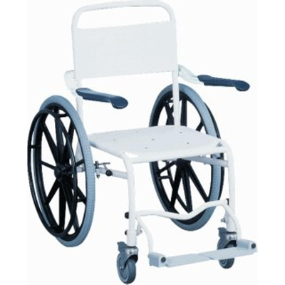 Handicare Linido chaise de douche auto-propulsée avec appuis-bras et repose-pieds blanc