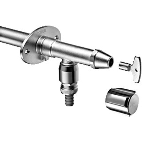 Schell Polar II robinet de façade antigel 1/2 x15mm avec aérateur mat chrome 1510028