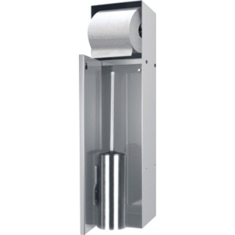 Looox Closed closetborstelgarnituur - met rolhouder - tegelbaar - rvs geborsteld SW76085