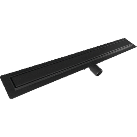 Aco ShowerDrain C caniveau de douche acier inoxydable avec bride de sol avec grille massive, 70mm de large, siphon 30mm 885mm profondeur d’encastrement 65mm avec évacuation latérale noir signal SW157273