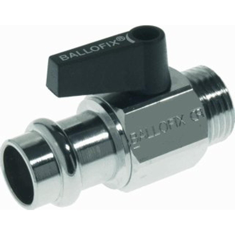 Vsh Ballofix Vanne à bille 15 Mavec Pression X 1/2" Bu. Chrome SW123901