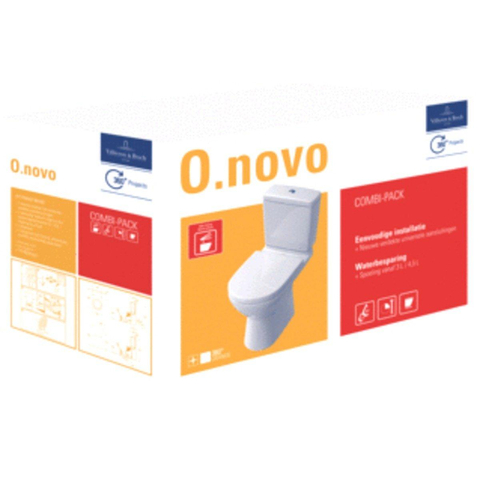 Villeroy & Boch O.novo combipack - met zitting PK - White Alpine (glans wit) 0124168