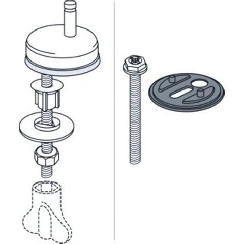 Pressalit Delight Garniture de fixation abattant de WC inox/chrome SW113699