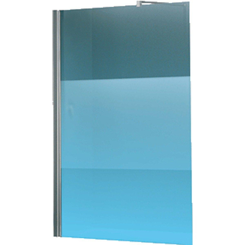 Novellini Giada paroi de douche H 118 120x195cm avec barre de fixation murale 100cm profilé chromé mat et verre transparent avec bande satinée 0988042