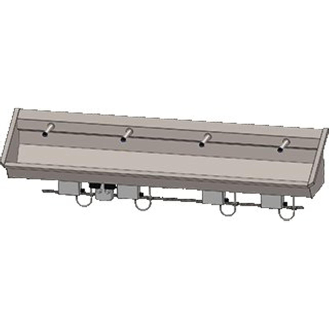 Intersan Sanilav auge de lavage 240cm avec 4 robinets électroniques inox 304 104M9 GA46320