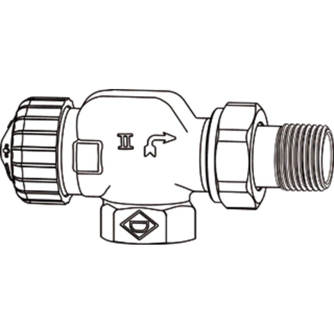 Heimeier V exact radiatorafsluiter haaks verkeerd 3/8 vernikkeld GA66992