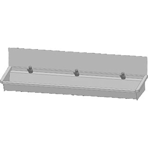 Intersan Sanilav auge de lavage avec dosseret 180cm avec 3 robinets temporisés inox 304 GA32431